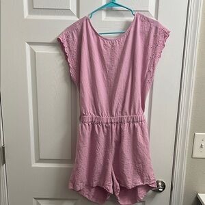 LOFT Pink Eyelet Romper